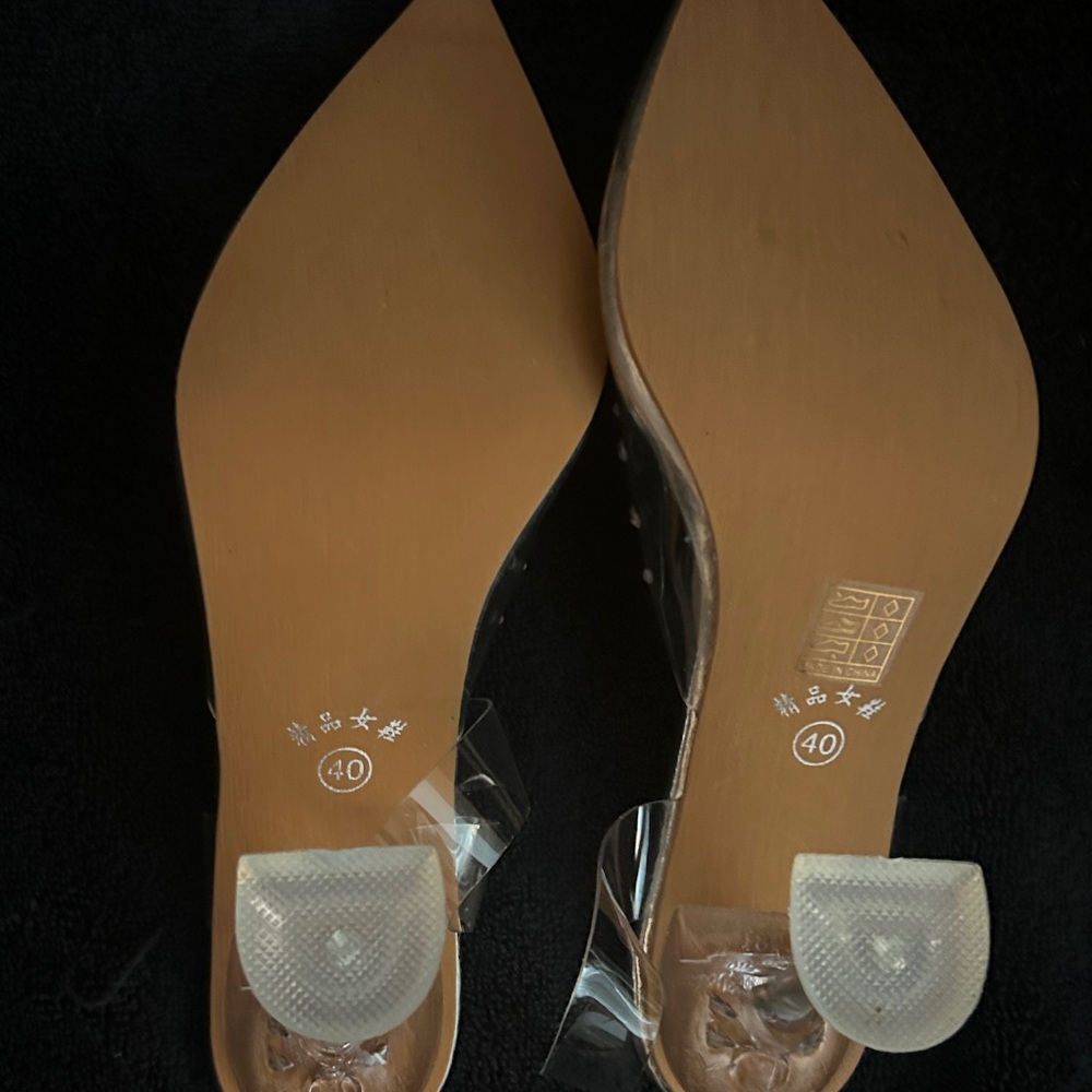 Stylish Rhinestone Embellished Clear Heels - Picture 7 of 7